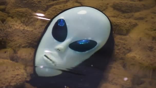 Alien μάσκα στο φόντο της φύσης - Πλάνα, βίντεο