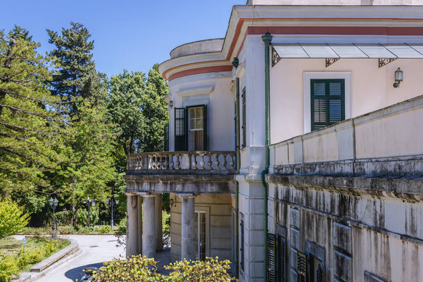 Exterior of Mon Repos villa in Corfu town on Corfu Island in Greece - 写真・画像