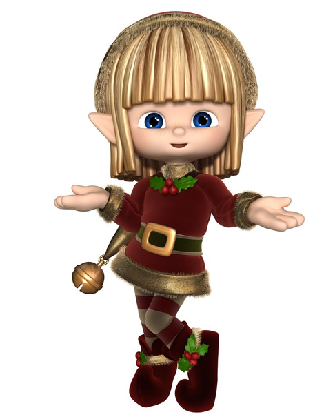 Carino felice Toon Elfo di Natale
 - Foto, immagini