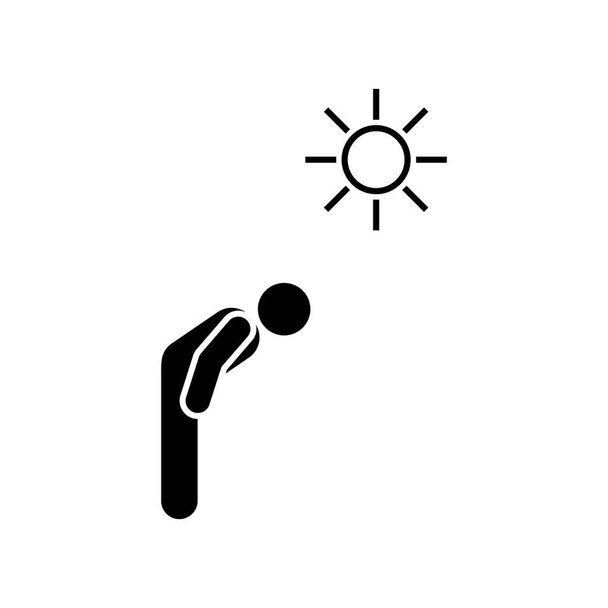 Man, sun, overheat icon. Element of systemic lupu icon. Premium quality graphic design icon. Signs and symbols collection icon for websites on white background - Vektor, obrázek