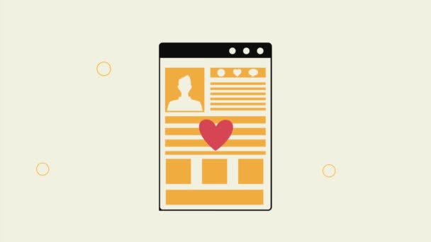 web site template with heart ,4k video animated - Imágenes, Vídeo