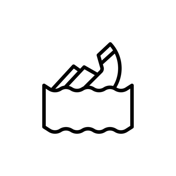 Sinking, Titanic, ocean icon. Simple line, outline vector elements of saving marine icons for ui and ux, website or mobile application on white background - Vector, Image