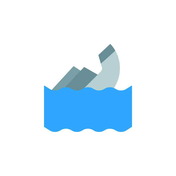Підводіння, Титанік, ікона океану. Прості кольорові векторні елементи збереження морських ікон для ui і ux, веб-сайт або мобільний додаток на білому тлі - Вектор, зображення