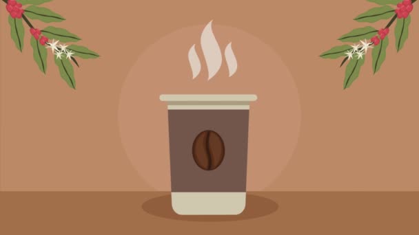 coffee drink in take away pot ,4k video animated - Záběry, video