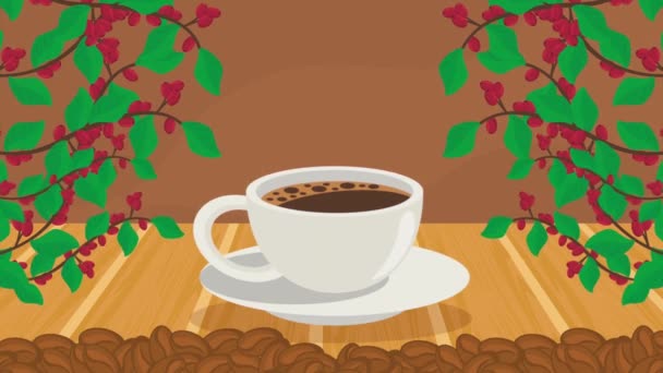 анимация чашки кофе продукт, 4k видео анимированный - Кадры, видео