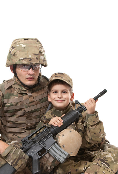 Military Father and Son - Φωτογραφία, εικόνα