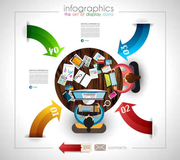 Infographic template with flat UI icons - Vector, Image