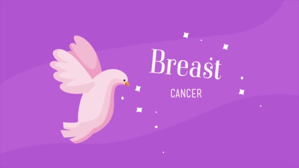 breast cancer awareness lettering animation ,4k video animated - Video, Çekim