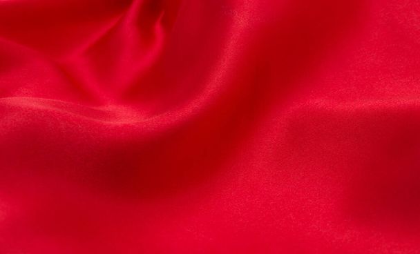 Tecido de cetim ou seda vermelho como fundo - Foto, Imagem