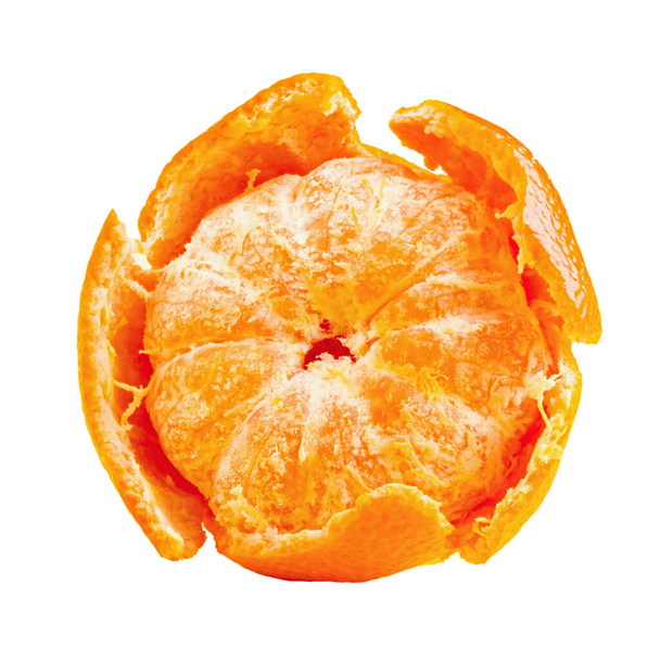 Mandarin, tangerine citrus fruit  isolated on white background. File contains clipping path. - Фото, изображение