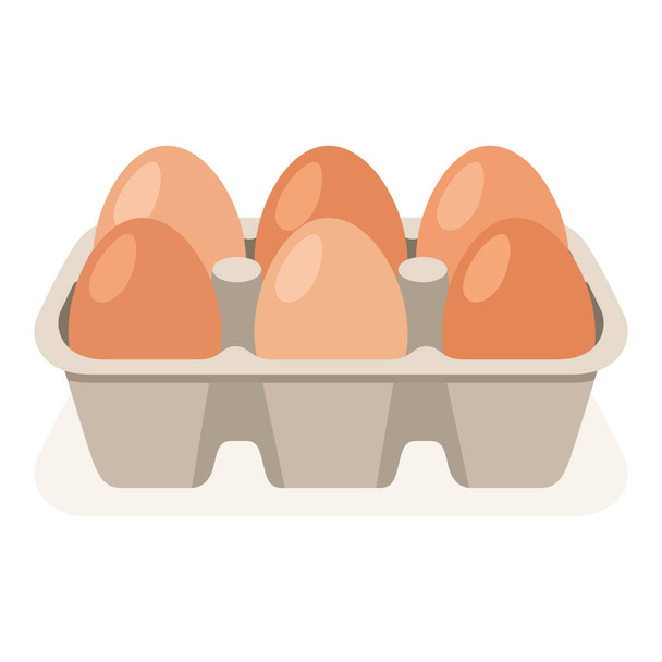 Scatola di uova con sei uova
 - Vettoriali, immagini