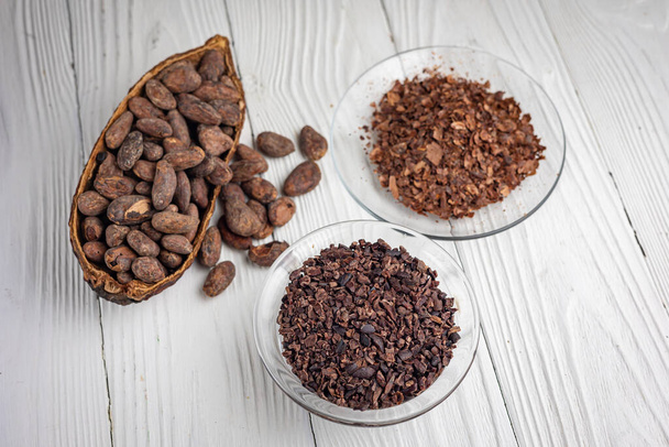 cocoa beans as background. Cocoa products - Φωτογραφία, εικόνα