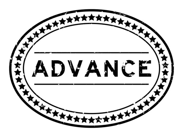 Grunge black advance word oval rubber seal stamp on white background - Wektor, obraz