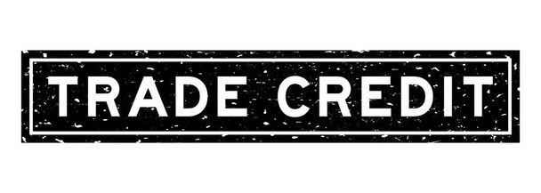 Grunge black trade credit word square rubber seal stamp on white background - Vetor, Imagem