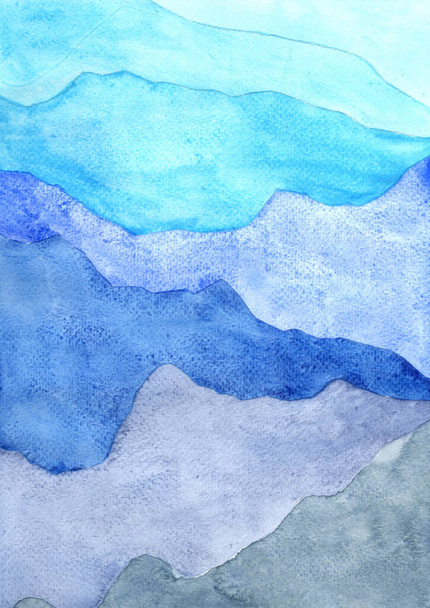 Blue tone color water wave watercolor background for decoration on nautical and aquatic concept - Fotó, kép