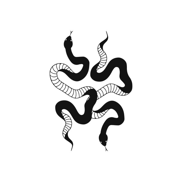 vector illustratie van twee slangen concept - Vector, afbeelding