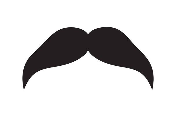 Moustache vector icon. Black retro style mustache. Shave barber vintage man face. - Wektor, obraz
