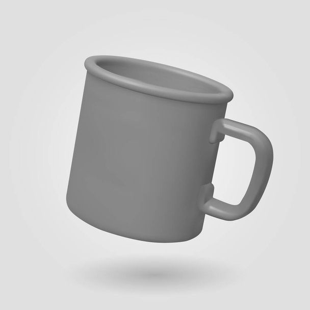 Camping Mug isolated on blue background. 3D render Vector illustration - Vector, afbeelding