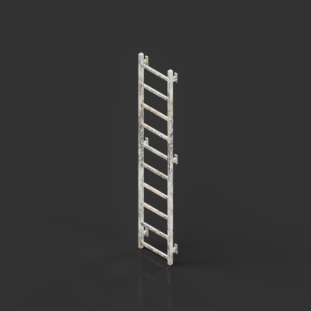 Isometric view Metallic isolated extension ladder, 3d rendering, nobody - Photo, Image