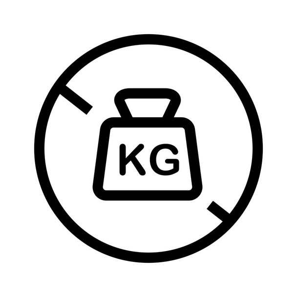 Απαγορεύει τη χρήση του KG βάρους. προειδοποιητικό σήμα για KG βάρος. Επεξεργάσιμο διάνυσμα. - Διάνυσμα, εικόνα