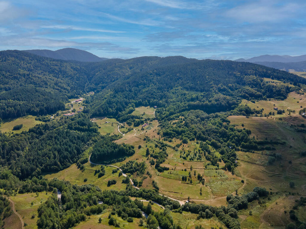 Aerial Summer view of Rhodope Mountains near village of Borino, Smolyan Region, Bulgaria - Φωτογραφία, εικόνα