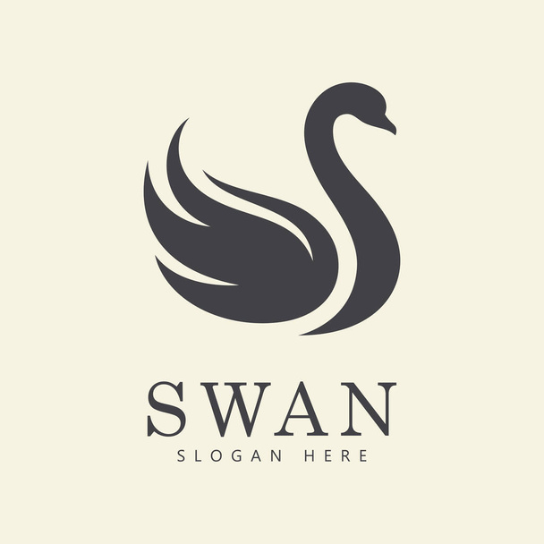 swan logo vector. Abstract minimalist logo icon swan - Vecteur, image