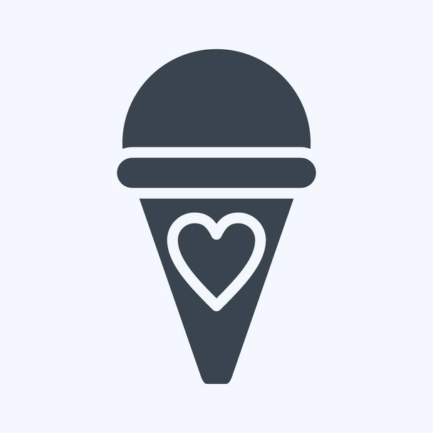Icon Ice Cream. suitable for education symbol. glyph style. simple design editable. design template vector. simple illustration - Vektor, kép
