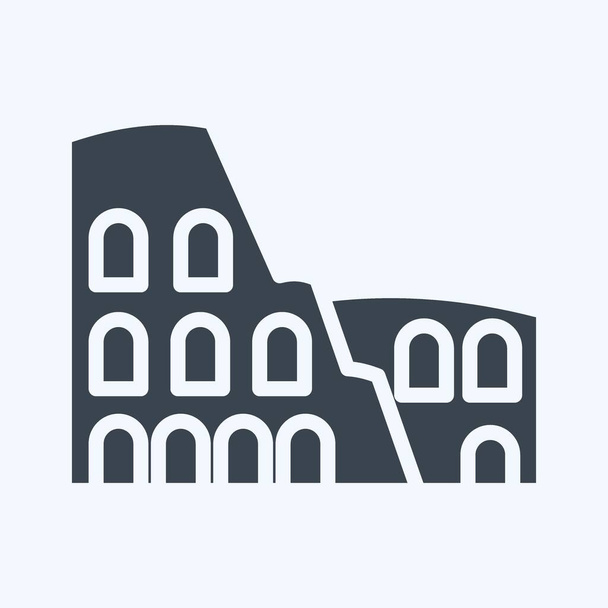 Icon Colosseum. suitable for education symbol. glyph style. simple design editable. design template vector. simple illustration - ベクター画像