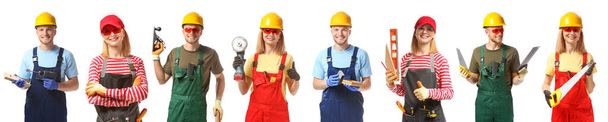 Set of carpenters on white background - Foto, afbeelding