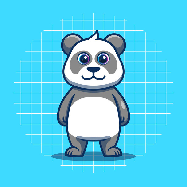 Cute panda character standing vector illustration. - Vector, Imagen