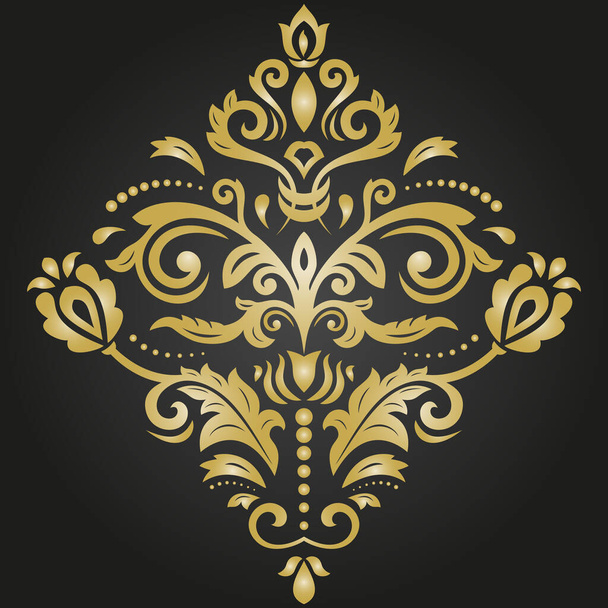 Orient vector classic black and golden pattern. Seamless abstract background with vintage elements. Orient pattern. Ornament for wallpapers and packaging - Vector, imagen