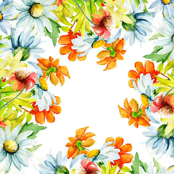 Pattern of daisies and other flowers. - Foto, imagen