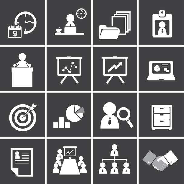 Organization and business management icon set - Vettoriali, immagini