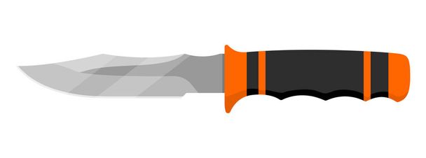 Hunting knife. Cute knife isolated on white background. Vector illustration. - Vector, imagen