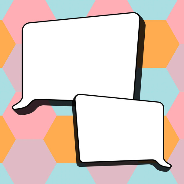 Design Drawing Of Some Comic Frames As Background With Speech Bubbles - Photo, Image