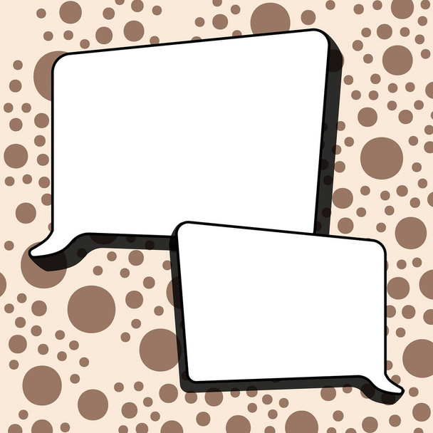 Design Drawing Of Some Comic Frames As Background With Speech Bubbles - Foto, Imagen