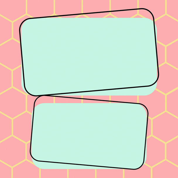 Design Drawing Of Some Comic Frames As Background With Speech Bubbles - Foto, imagen