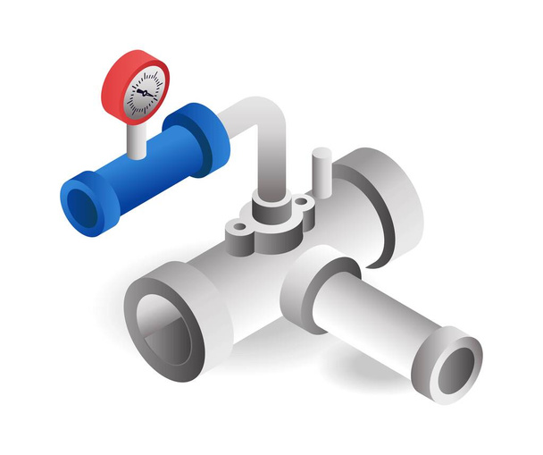 Regulator pipe cut in isometric illustration - Vector, imagen
