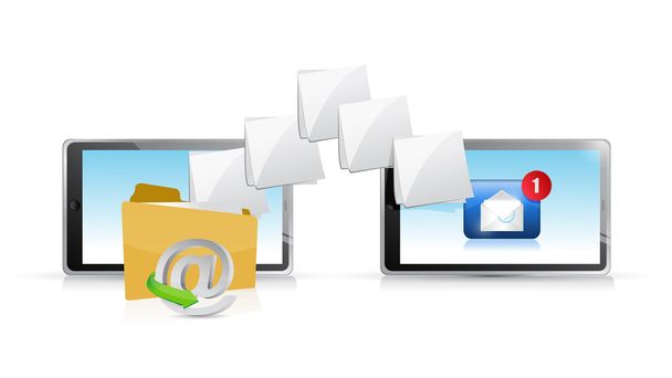 online tablet email sending communication - Photo, image