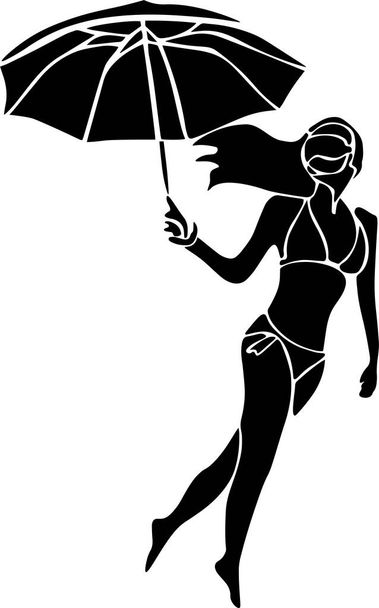 Women Vector Stencil, Black and White - Vector, afbeelding