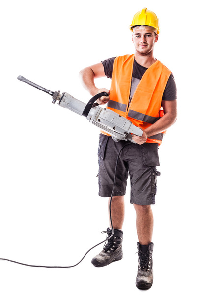 Road Worker with Jackhammer - Photo, image