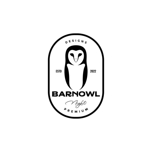 Винтажный дизайн логотипа амбарной совы - Вектор,изображение