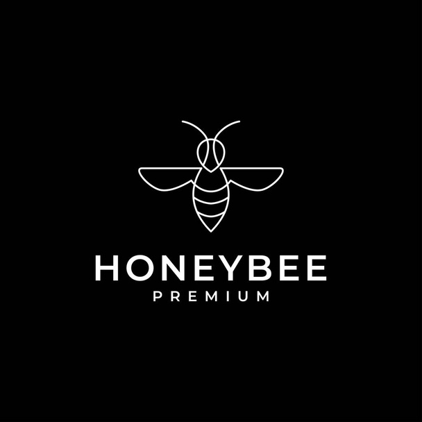 line minimal bee logo design - Vetor, Imagem