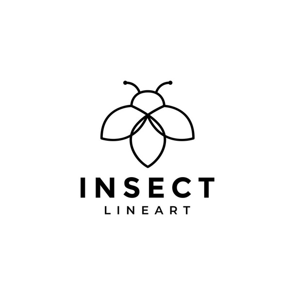 line geometric bug insect logo design - ベクター画像