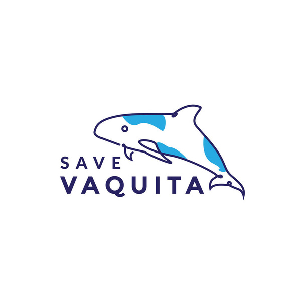fish vaquita abstract logo design - Vector, Image