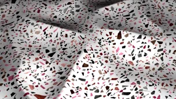 Tejido blanco ondulado abstracto decorado con diminutas partículas. Moción. Material con patrón de mosaico - Metraje, vídeo