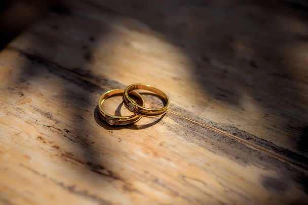 A gold ring for wedding. - 写真・画像