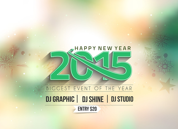 Happy new year 2015 Text Design - Vector, Image