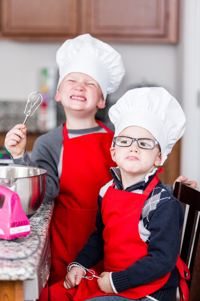 Little boys Making cookies - Photo, Image