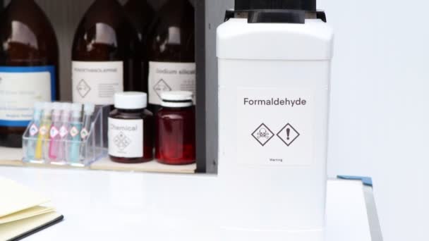 Formaldehyde in bottle, chemical in the laboratory and industry - Filmmaterial, Video